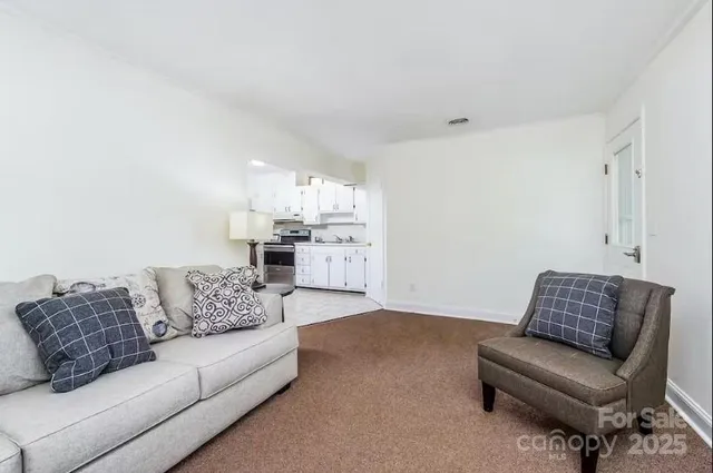 a living room with furniture and a couch
