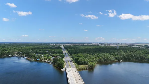 an aerial view of a city