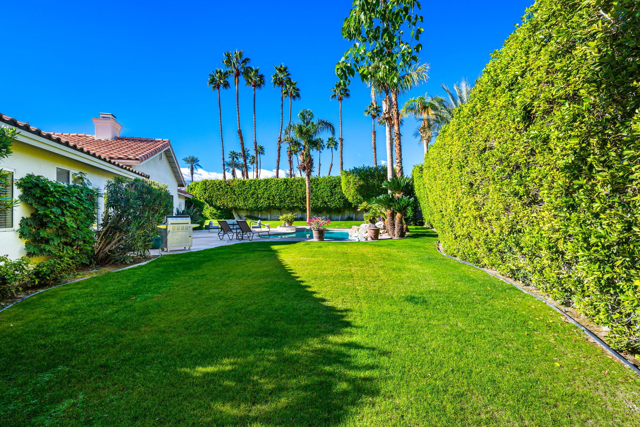 8 Park Mirage Lane Rancho Mirage, CA 92270 - Photo 28 of 51 a view of a garden with a building in the background