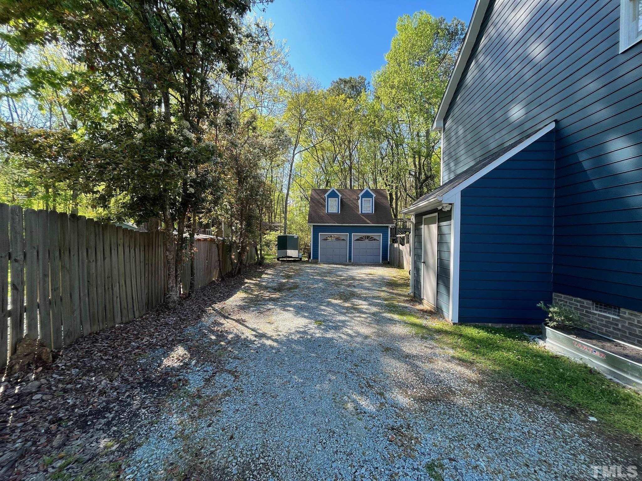 13 Williams Durham, NC 27704 - Photo 23 of 23 a view of a backyard with large trees and wooden fence