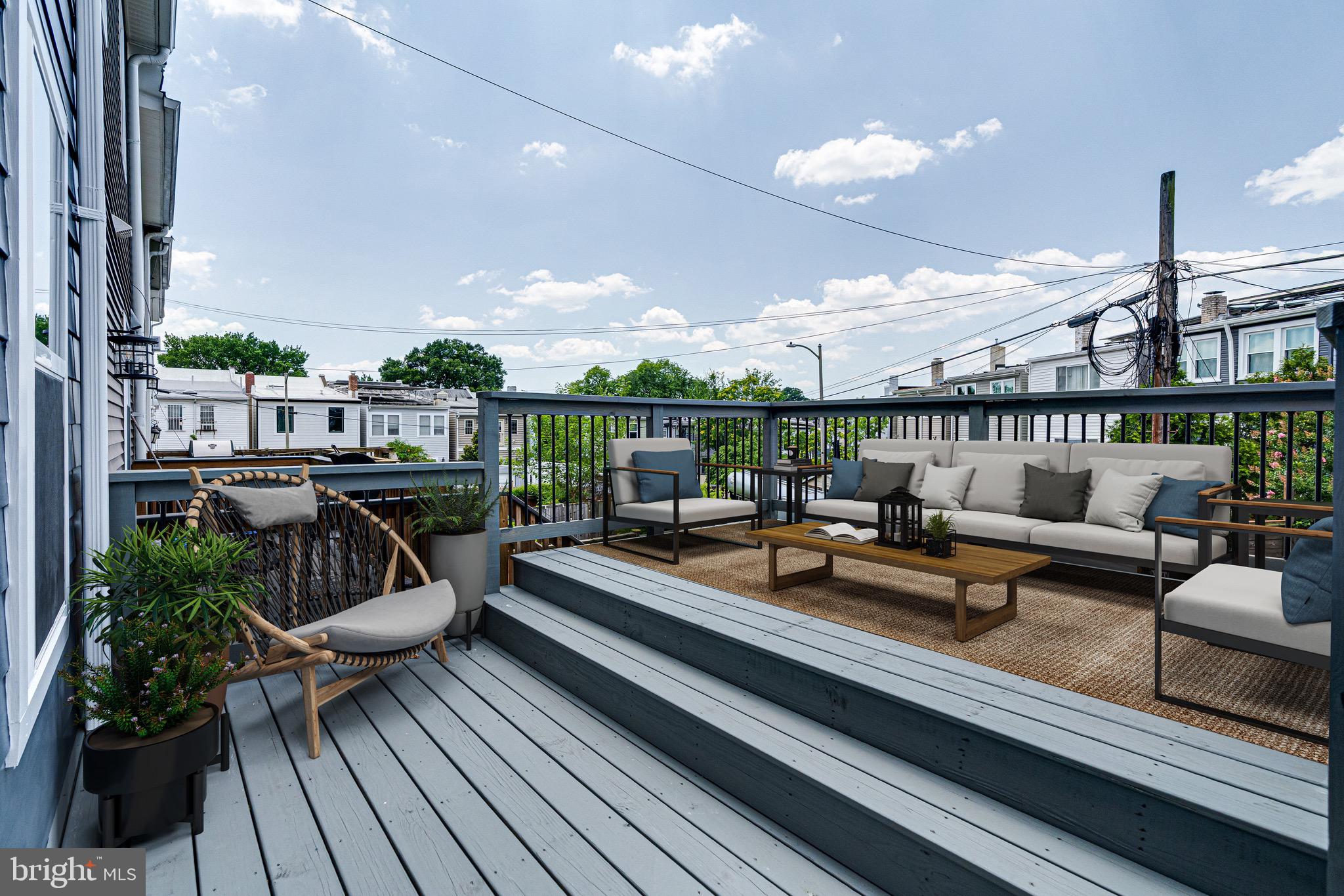 4820 5th Street Northwest Washington, DC 20011 - Photo 26 of 34 Multi-level Deck Virtually Staged