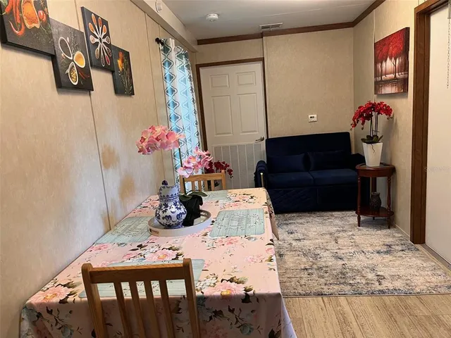 a room with furniture and a table