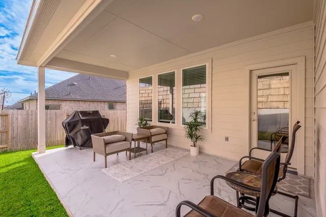 a outdoor space with furniture