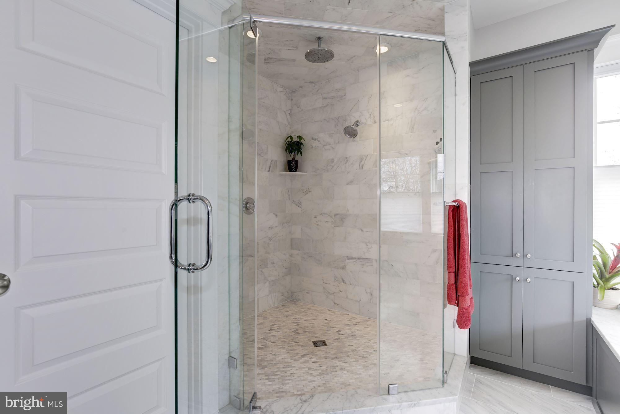 7200 Matthew Mills Road McLean, VA 22101 - Photo 18 of 30 Spacious master shower with rain head and Carrera