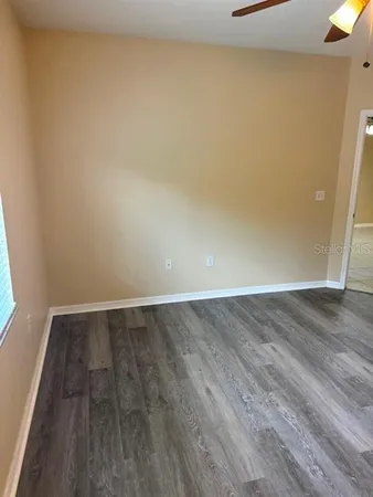 a view of an empty walk in closet
