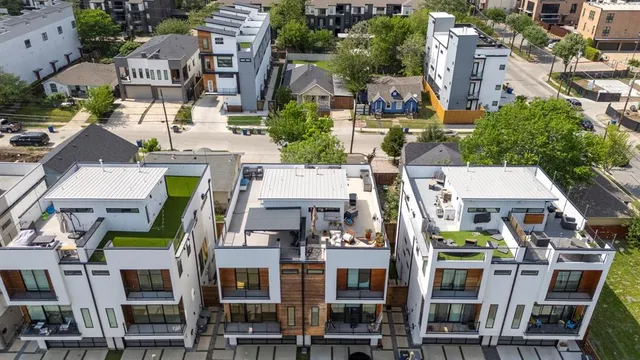 a view of a city with tall buildings