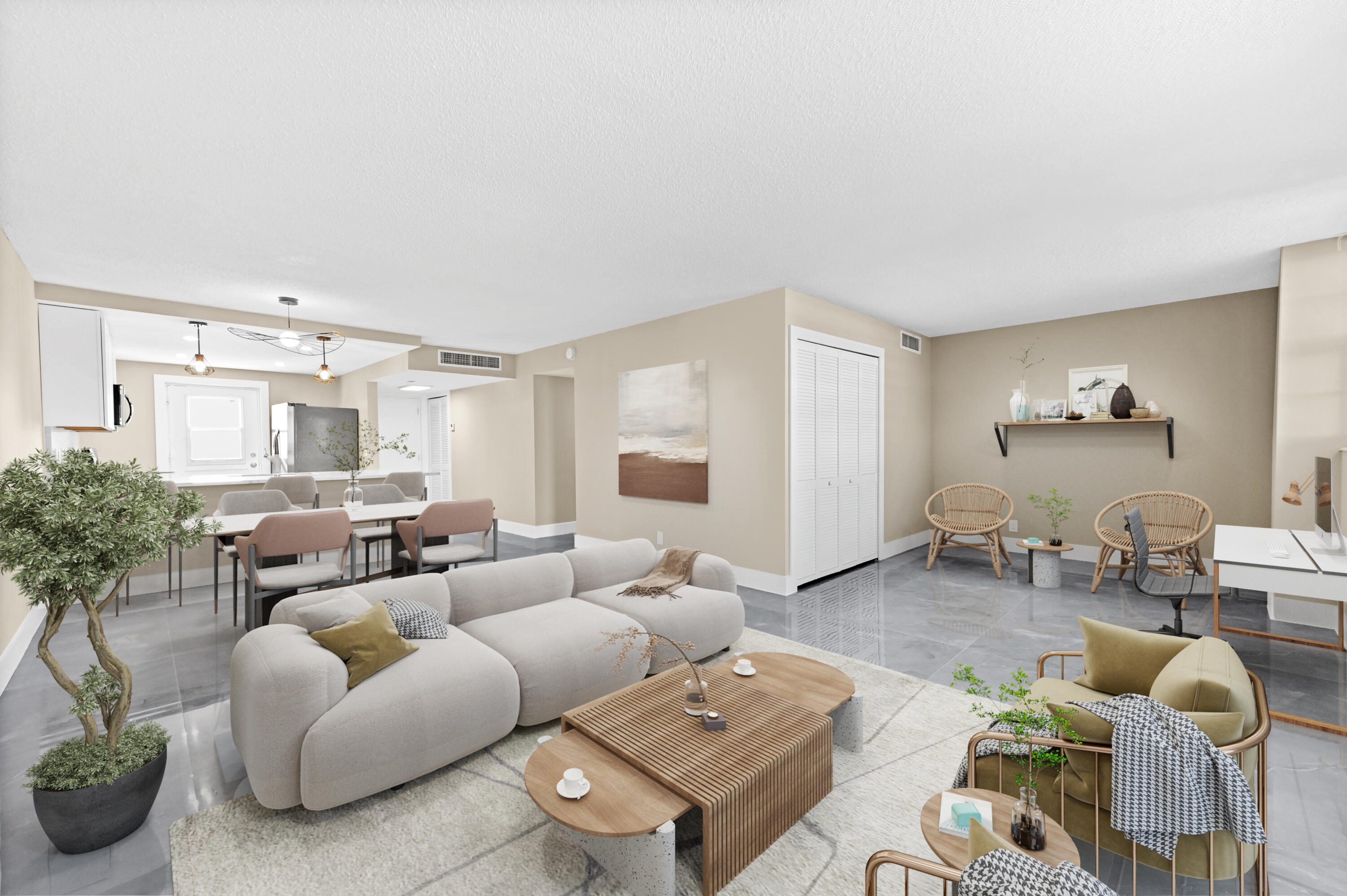 5500 Northwest 2nd Avenue, Unit 617 Boca Raton, FL 33487 - Photo 2 of 39 a living room with furniture and wooden floor