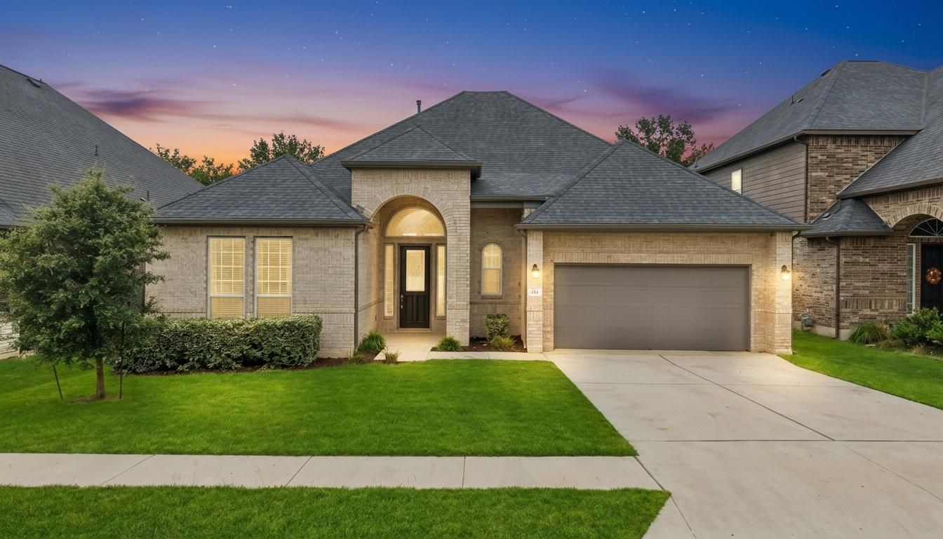 298 Wild Pecan Loop Buda, TX 78610 - Photo 1 of 40 a front view of a house with a yard and garage