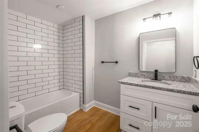 a bathroom with a toilet and a bath tub