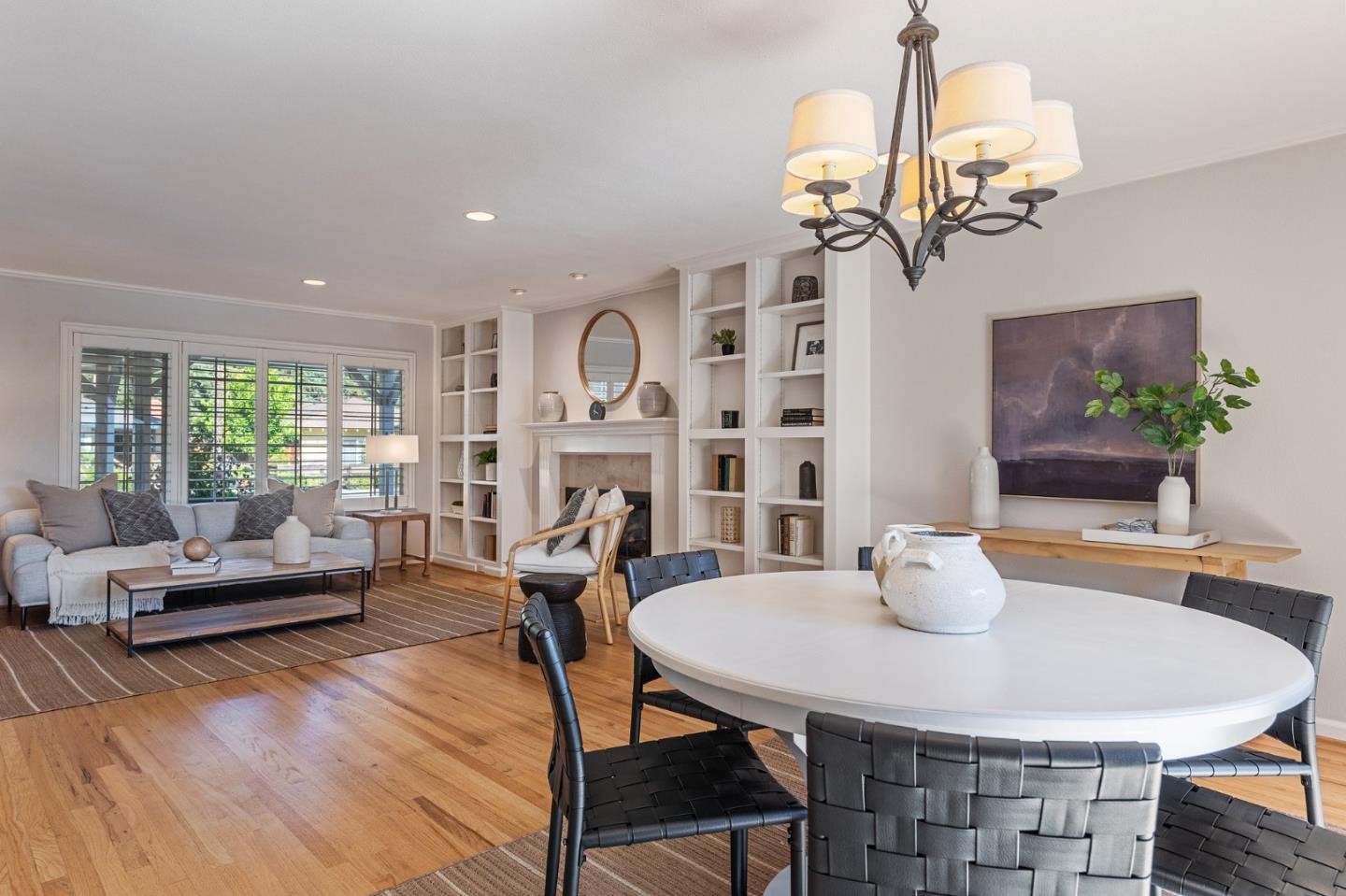 851 Almarida Drive Campbell, CA 95008 - Photo 15 of 63 a view of a dining room with furniture a chandelier and wooden floor