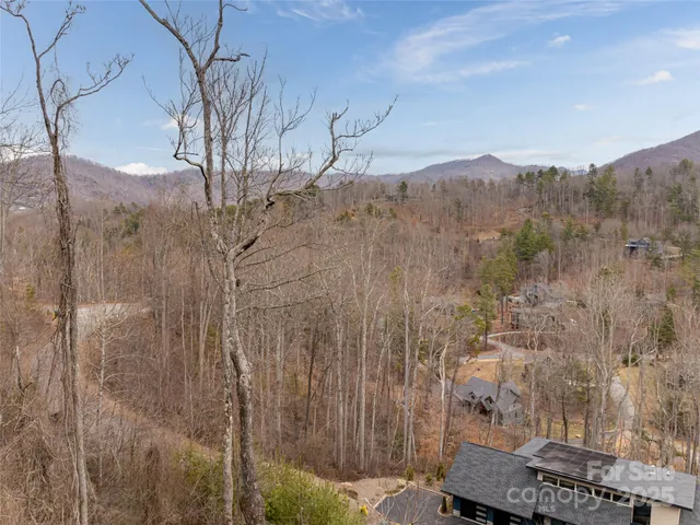 a view of a house with a mountain