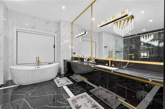 a kitchen with a sink and a refrigerator