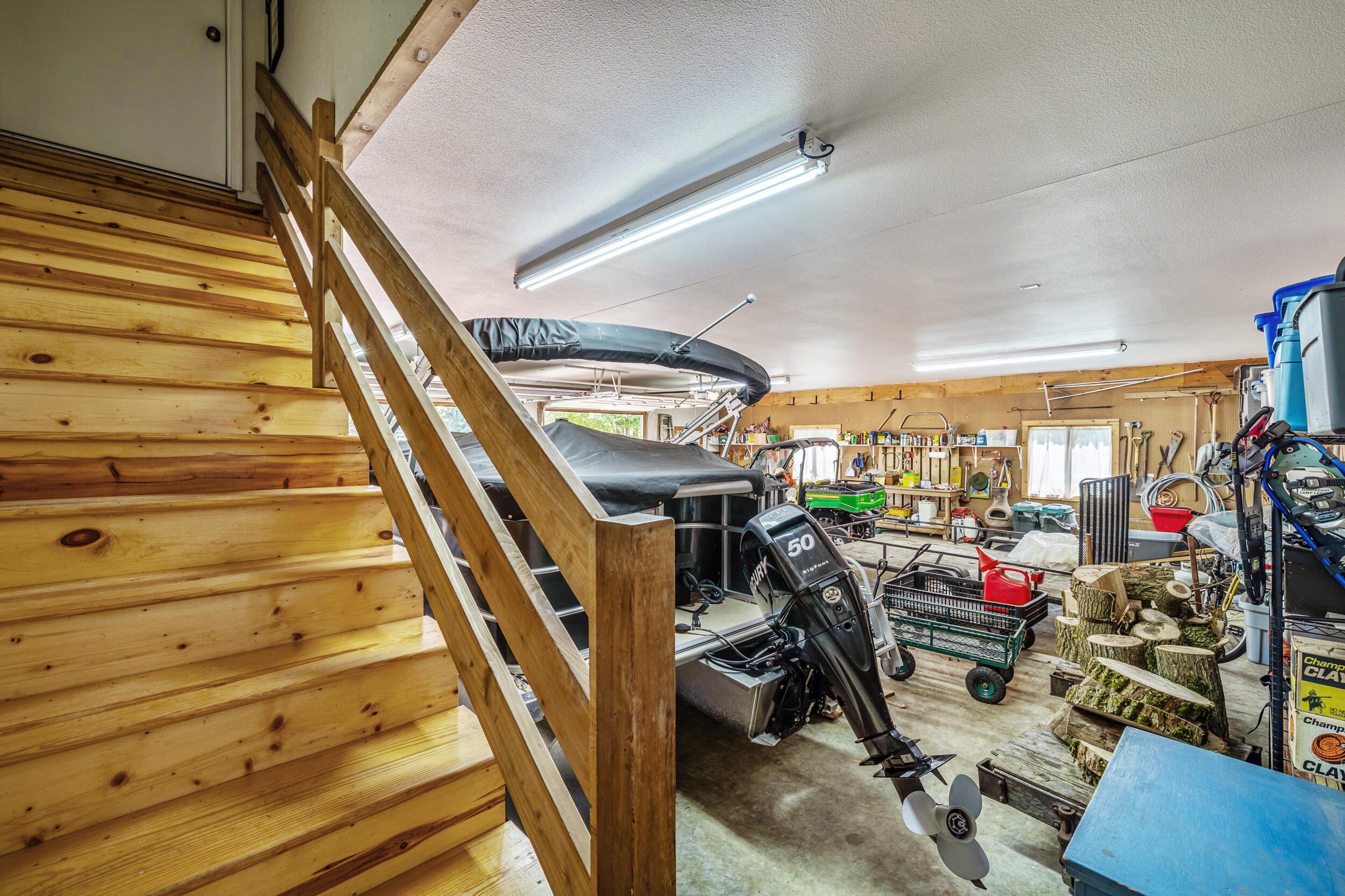 N7951 Lakeside Park Road Rhine, WI 53020 - Photo 63 of 74 Detached garage stairs to the upper leve