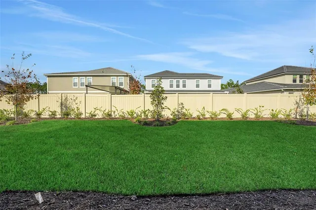 a view of a lake with a big yard