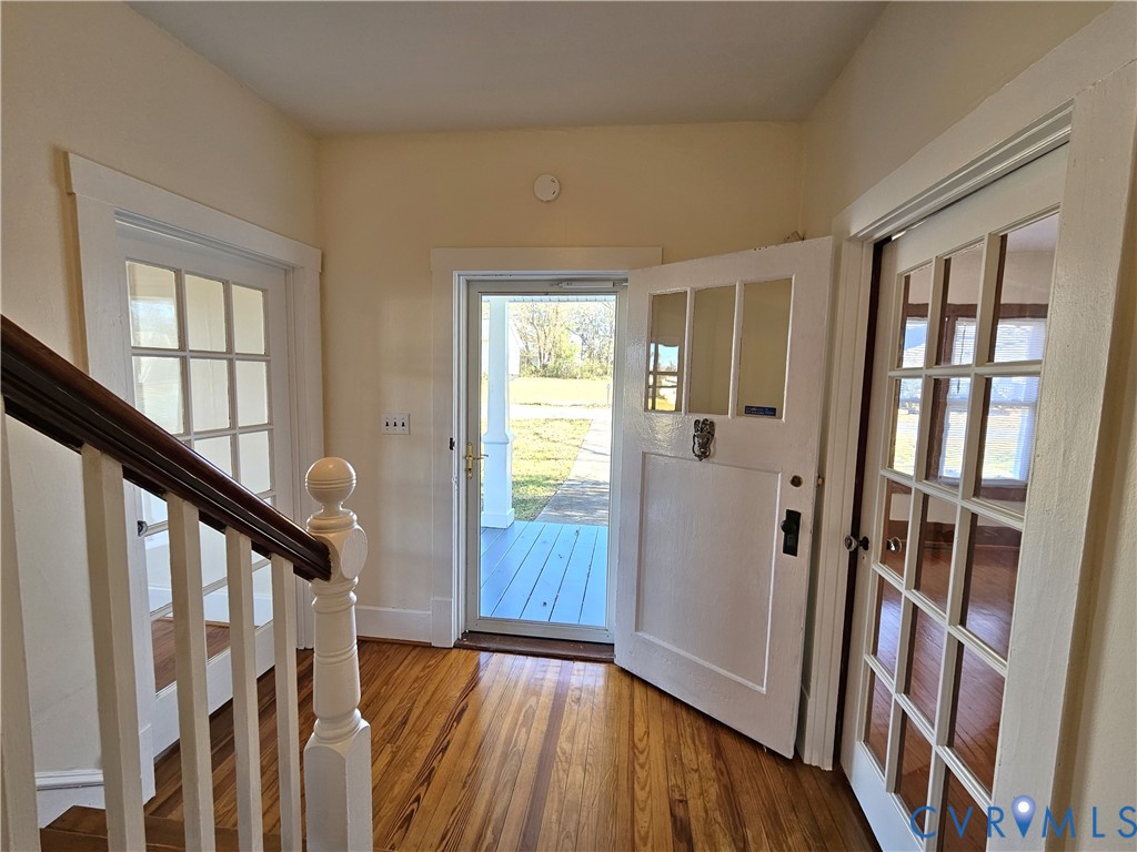 74 Conner Street Dillwyn, VA 23936 - Photo 7 of 46 a view of an entryway with wooden floor and stairs