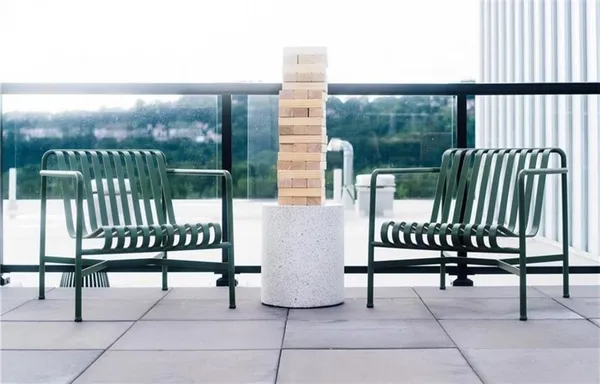 a living room with furniture