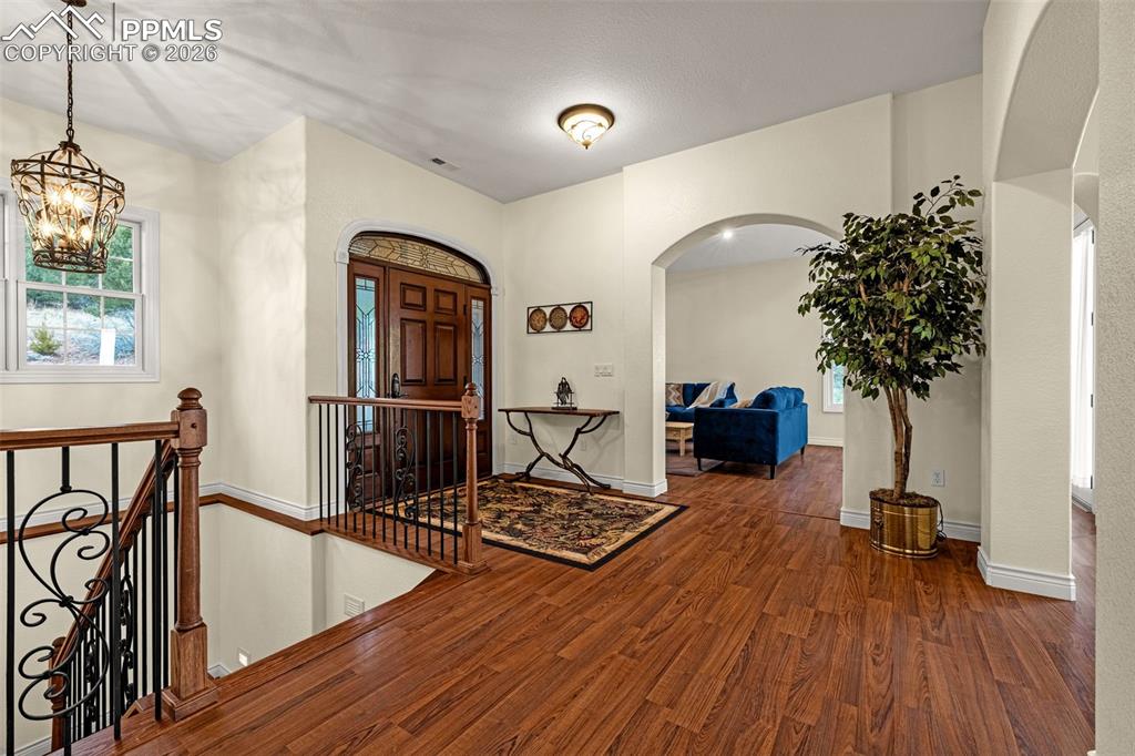 15575 Henry Ride Heights Colorado Springs, CO 80926 - Photo 3 of 46 a living room with furniture a potted plant and open to kitchen view