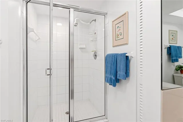 a bathroom with a shower