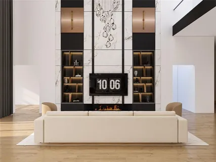 a living room with furniture