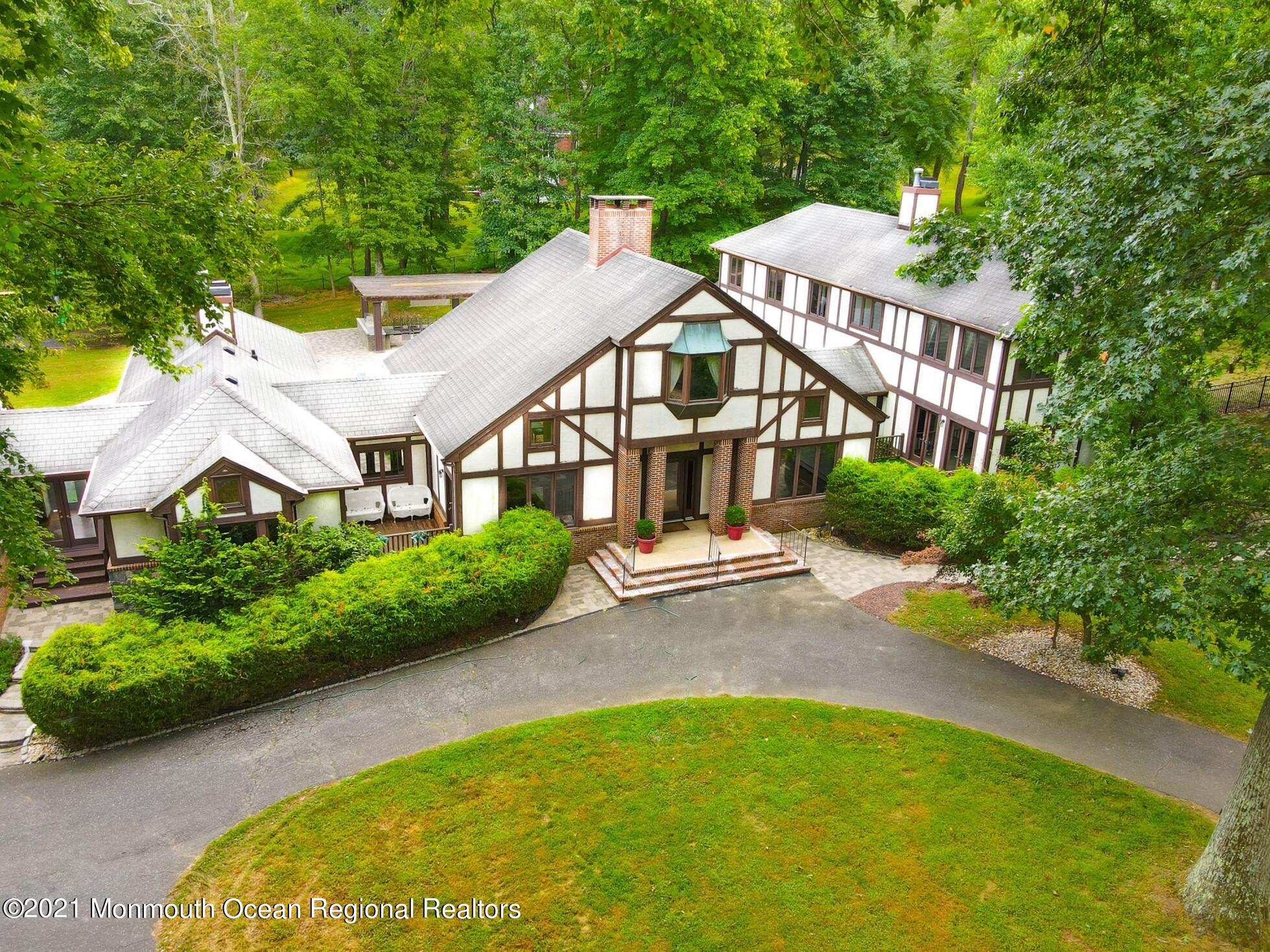 an aerial view of a house
