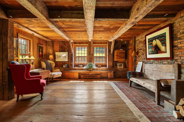 a building outdoor space with patio furniture