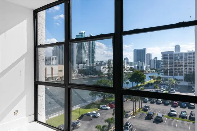 a view of a city from a window