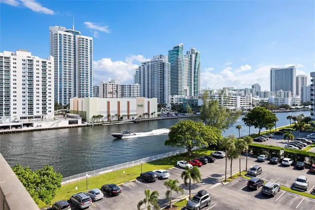 a view of lake with city