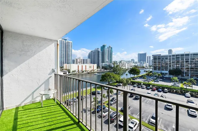 a city view from a balcony