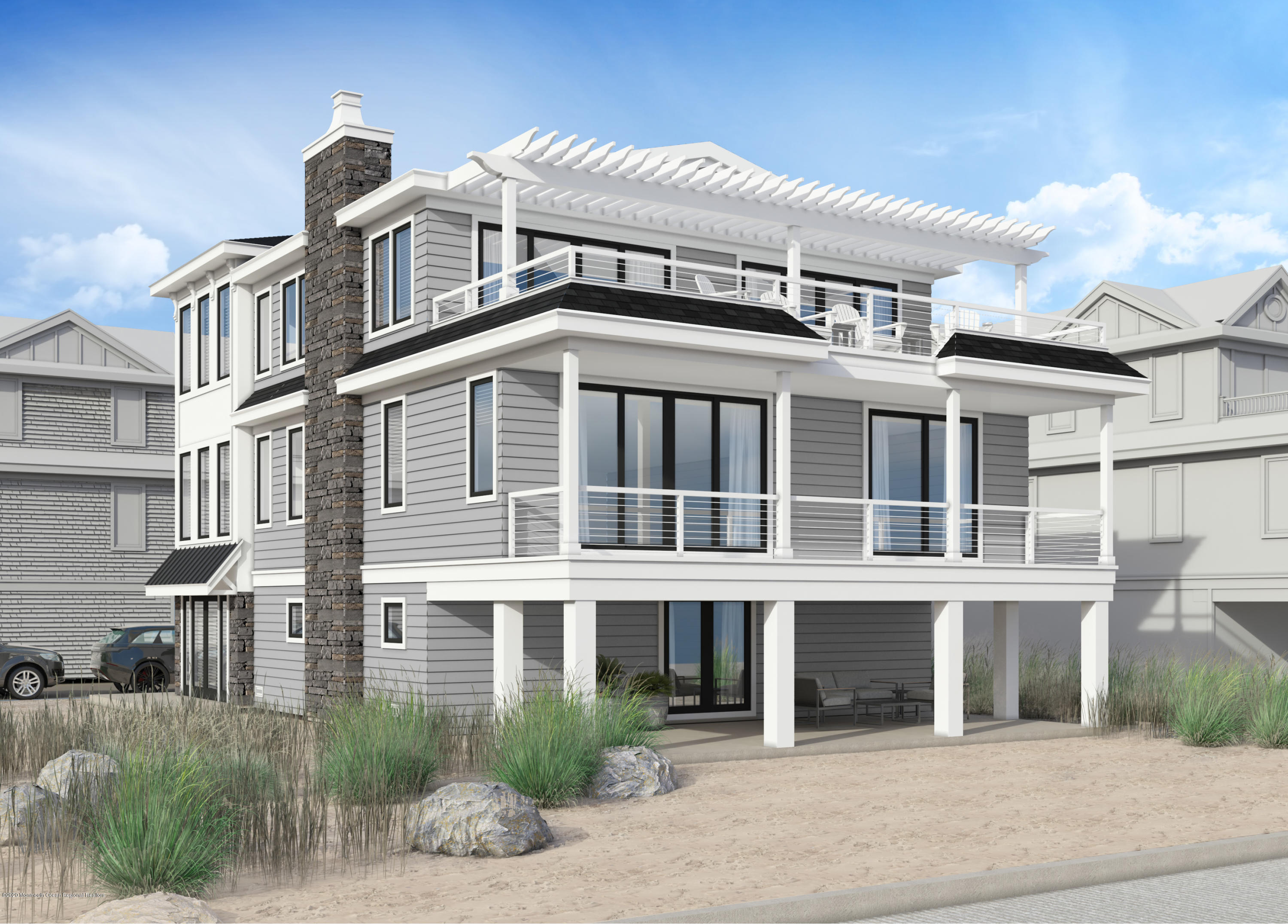 a front view of a building