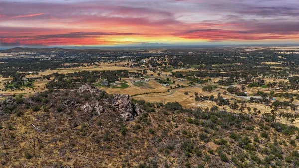 a view of city and mountain