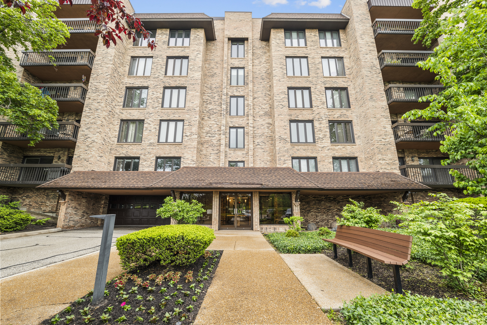 a front view of a building