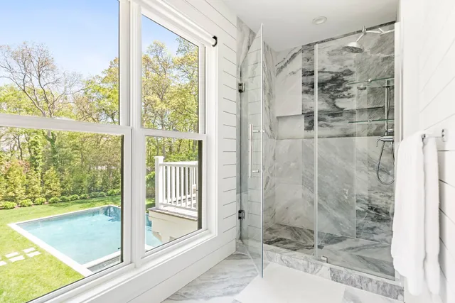 a bathroom with a shower