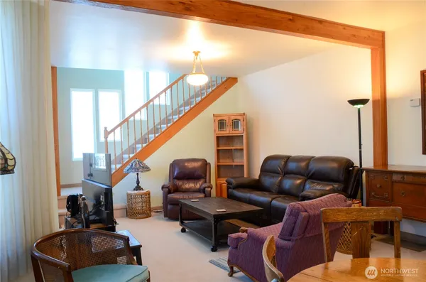 a living room with furniture