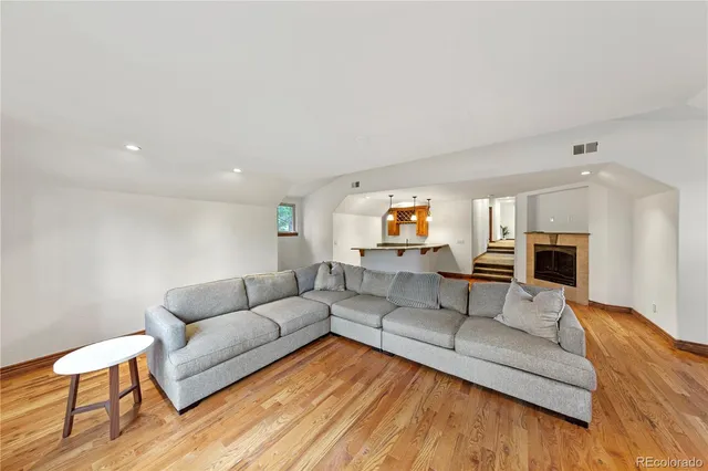 a living room with furniture and a couch