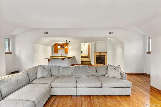 a living room with furniture and a couch