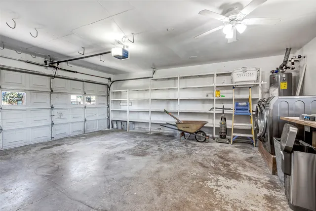 a view of a room with racks on the wall