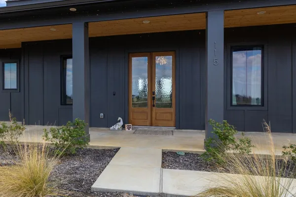 a front view of a house