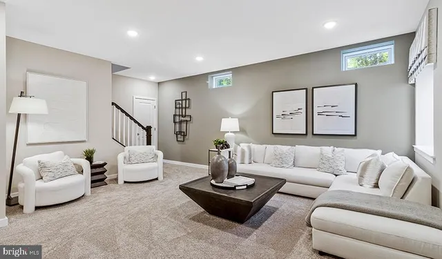 a living room with furniture