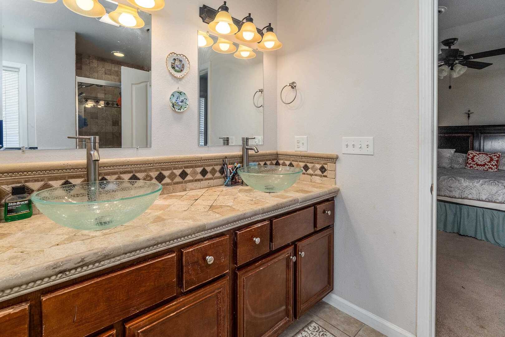 11114 Zachary Drive Marion, IL 62959 - Photo 18 of 34 a bathroom with a granite countertop sink and a mirror