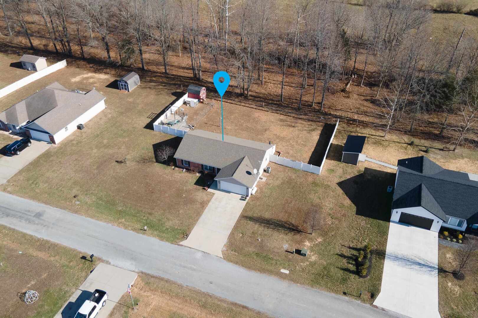 11114 Zachary Drive Marion, IL 62959 - Photo 28 of 34 an aerial view of residential houses with outdoor space