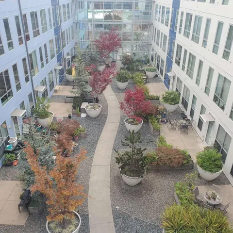 a view of a city with tall buildings