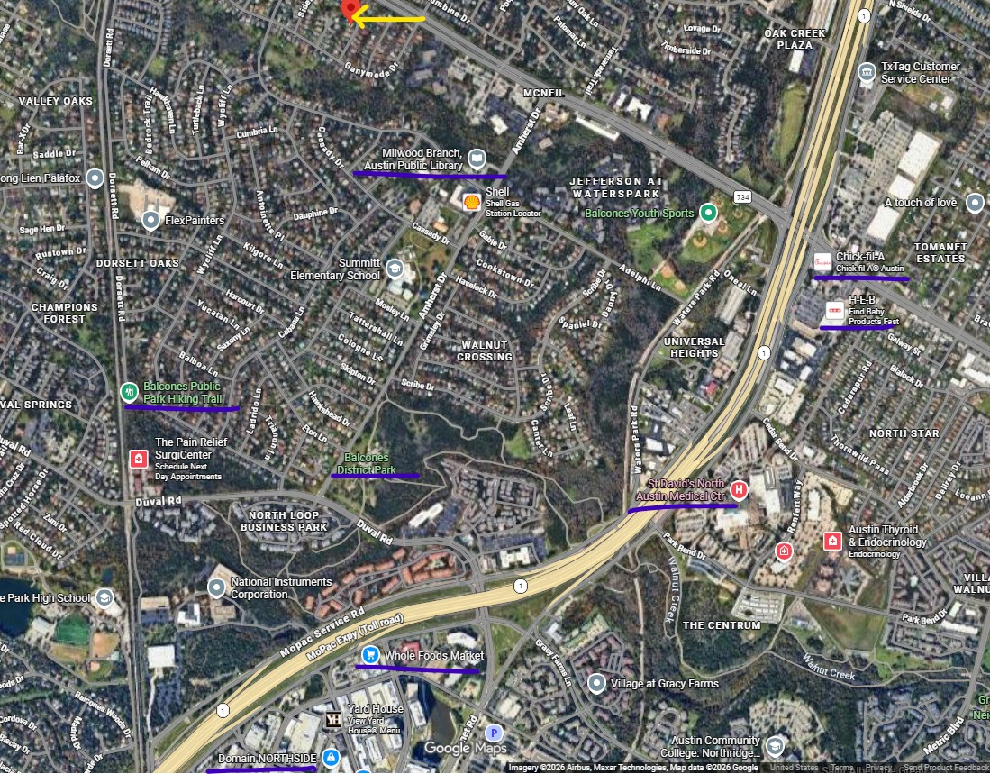 4513 Sidereal Drive Austin, TX 78727 - Photo 5 of 38 Near Library, school, HEB, Hospital, Balcones Park, Whole Foods, Domain and Mopac to head into Downtown!