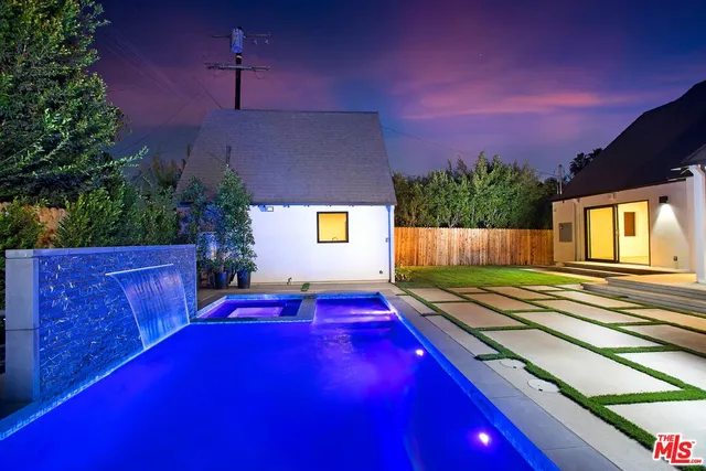 a swimming pool with yard