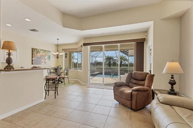 a living room with furniture and a couch