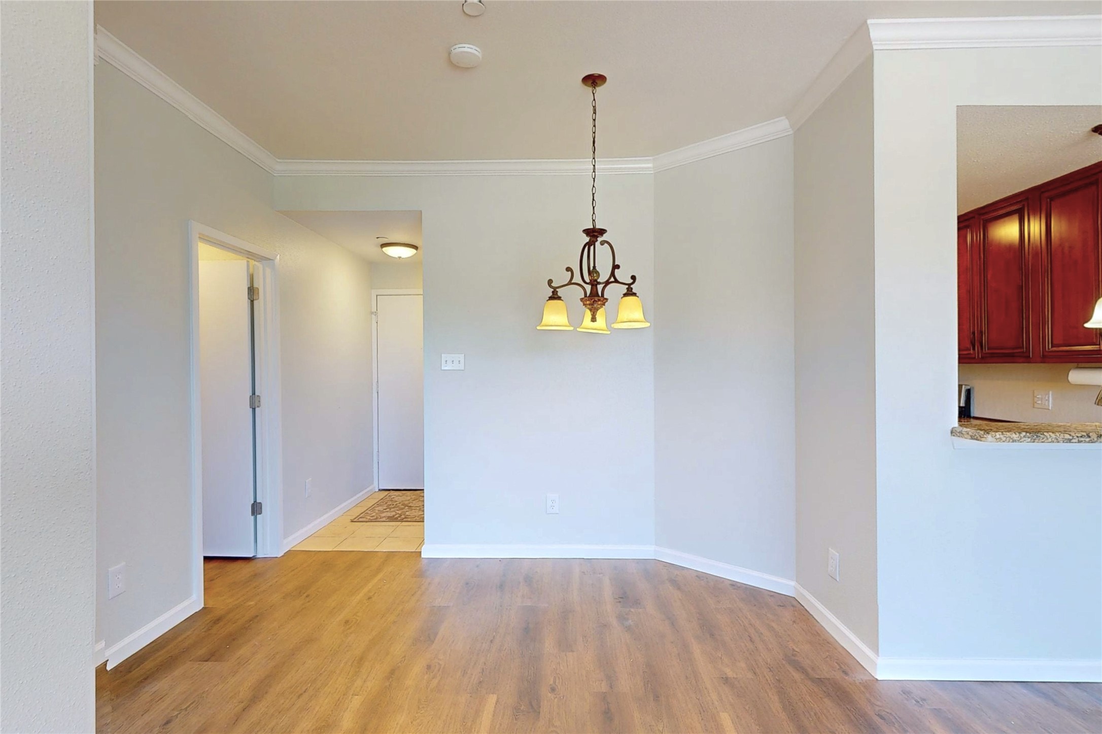 793 Davis Road, Unit 111 League City, TX 77573 - Photo 2 of 37 Just inside entry to immediate left is access to kitchen. A few more steps in brings you to a dining area with lovely lighting fixture.