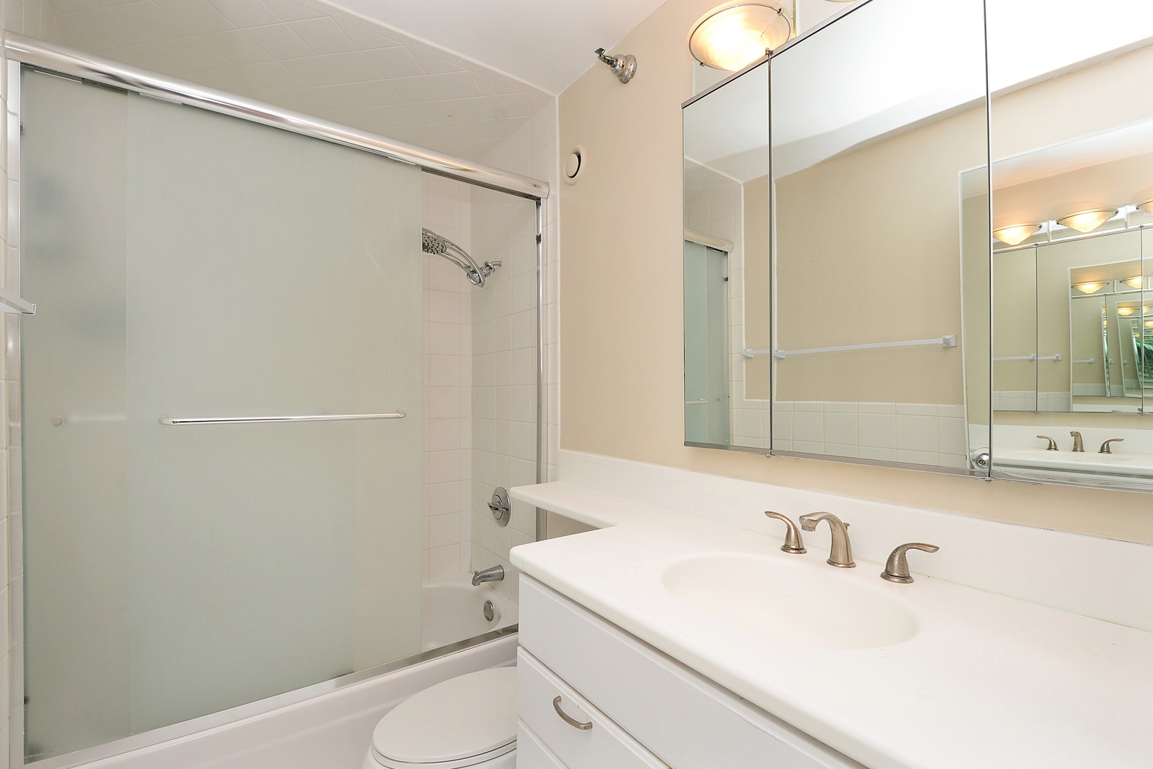 1122 North Clark Street, Unit 1203 Chicago, IL 60610 - Photo 11 of 22 a bathroom with a sink toilet and shower