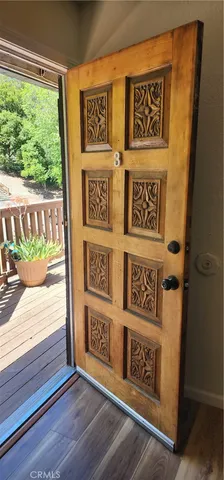 a view of a street sign of a building