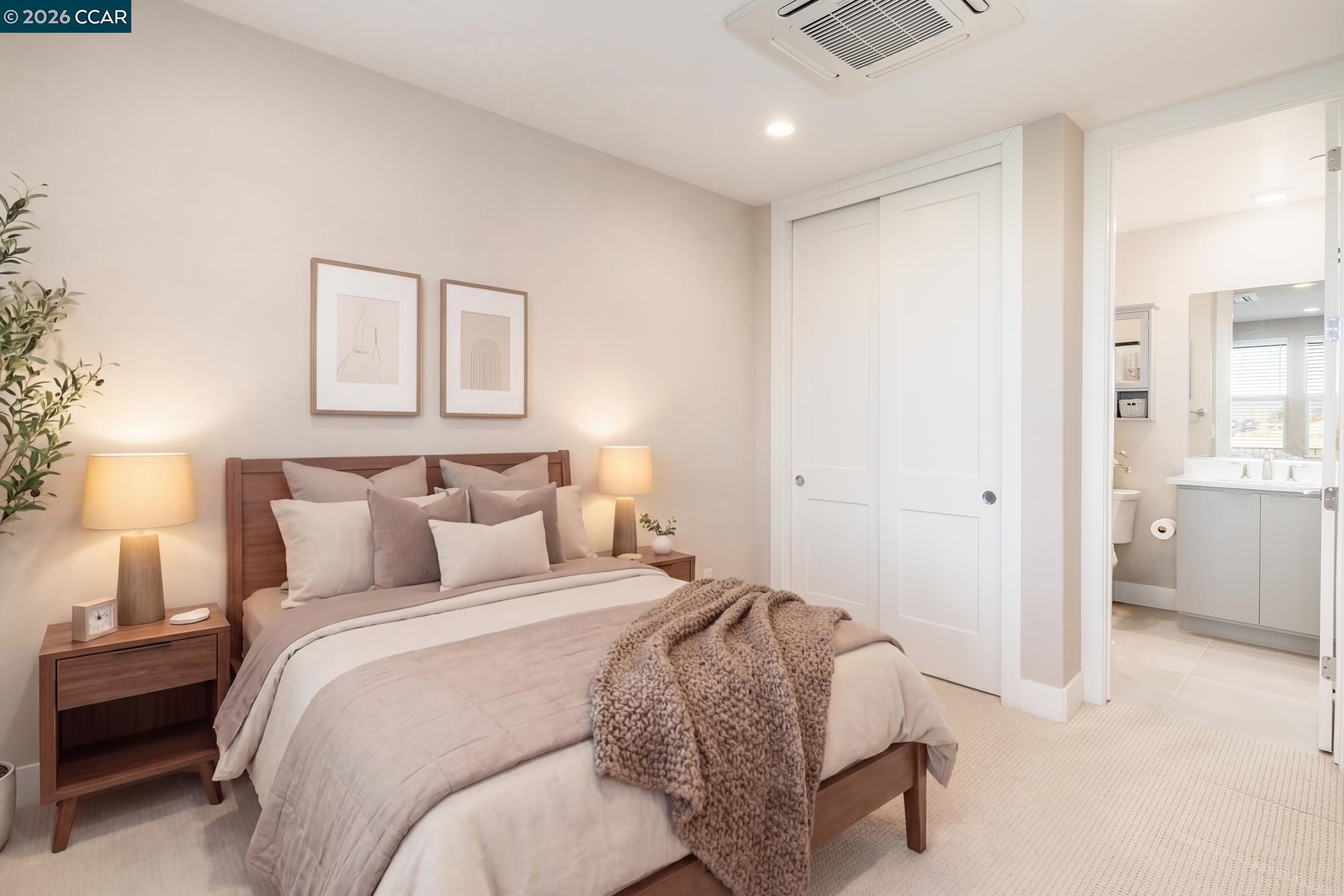 1200 Lorenzini Loop San Ramon, CA 94583 - Photo 14 of 35 a bedroom with a bed and a view of bathroom