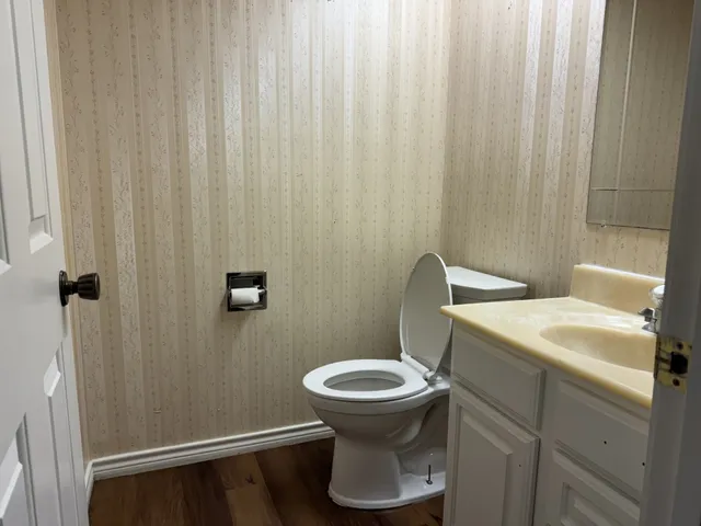 a bathroom with a sink and toilet