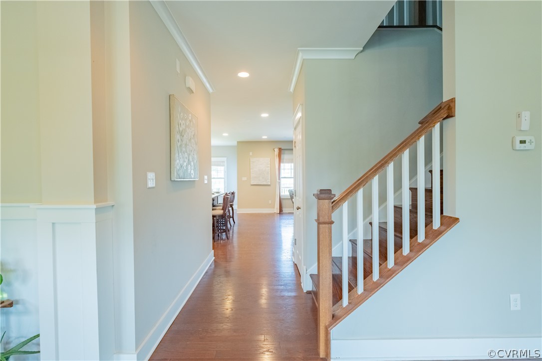 4935 Turner Ridge Court Glen Allen, VA 23059 - Photo 25 of 50 a view of a hallway with wooden floor and staircase